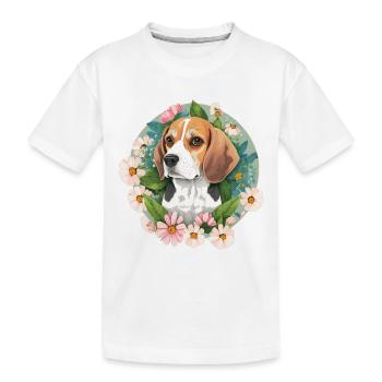Beagle Hundehalter - Kinder Premium Bio T-Shirt - Weiß - Vorne