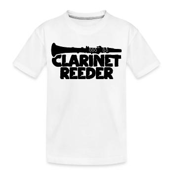 Clarinet mouthpiece - Kids' Premium Organic T-Shirt - white - Front