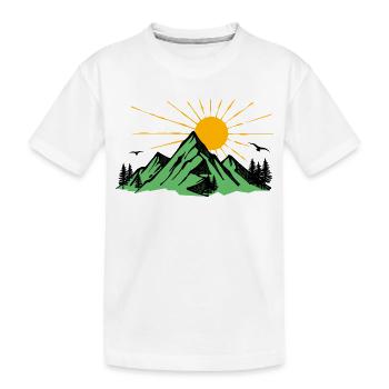Amoureux de la nature Montagnes Nature Randonnée Sommets - T-shirt bio Premium Enfant - blanc - Devant