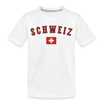 Flagge der Schweiz, Schweizer Stolz - Kinder Premium Bio T-Shirt - Weiß - Vorne