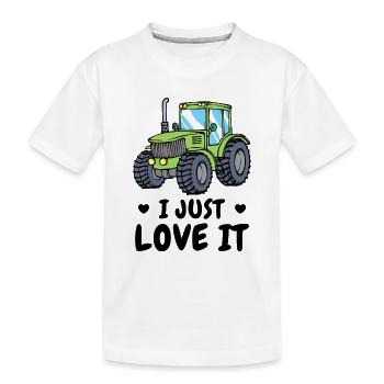 Tracteur Machinerie agricole Déclaration de véhicule Coeur - T-shirt bio Premium Enfant - blanc - Devant
