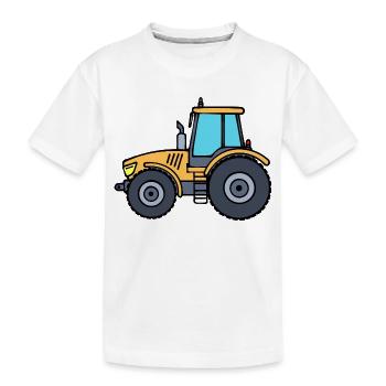 Trecker Fahrzeug Nutzfahrzeug Traktor Landluft - Kinder Premium Bio T-Shirt - Weiß - Vorne
