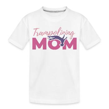 Trampoline jumper mother - Kids' Premium Organic T-Shirt - white - Front
