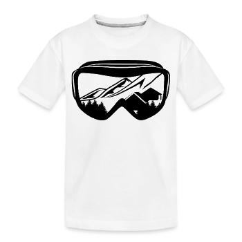 Snowboard Goggles - Kids' Premium Organic T-Shirt - white - Front