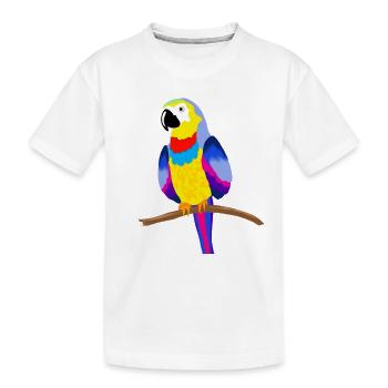 Perroquet coloré sur une branche - jaune - T-shirt bio Premium Enfant - blanc - Devant