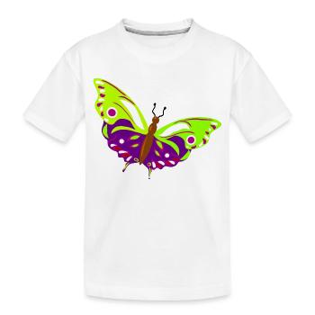 Mehrfarbige Schmetterlingsillustration - Kinder Premium Bio T-Shirt - Weiß - Vorne