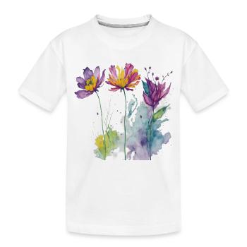 Aquarelle florale - T-shirt bio Premium Enfant - blanc - Devant