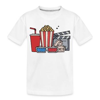 Cineast Movies Movies Cinema Movie Night Movie Night - Kids' Premium Organic T-Shirt - white - Front