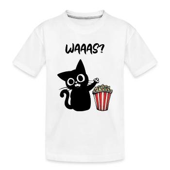 Movies Popcorn Cat Binge Watching Saying Cineaste - Kids' Premium Organic T-Shirt - white - Front