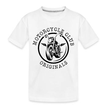 Motorrad Club Custom Garage Chopper Emblem Symbol - Kinder Premium Bio T-Shirt - Weiß - Vorne