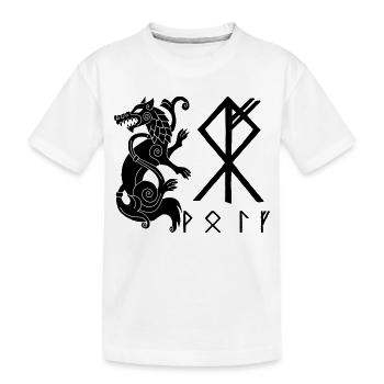 Loup noir Fenrir - T-shirt bio Premium Enfant - blanc - Devant