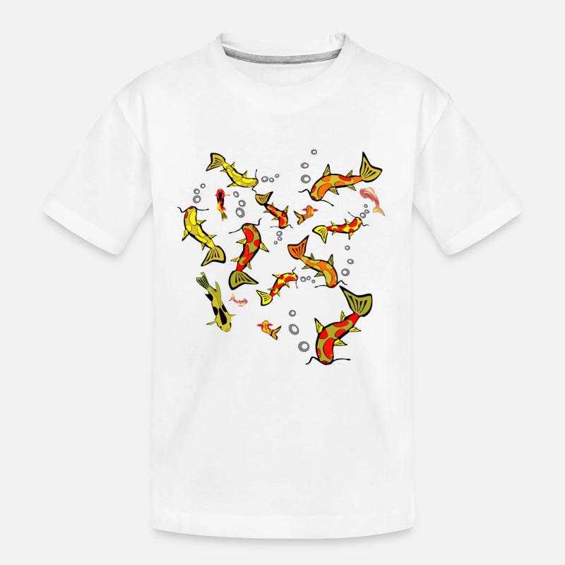 Fischschwarm - Kinder Premium Bio T-Shirt - Weiß