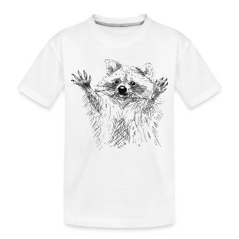Raccoon - Kids' Premium Organic T-Shirt - white - Front