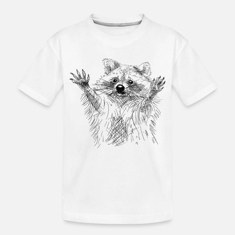 Waschbär - Kinder Premium Bio T-Shirt - Weiß