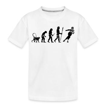 Entwicklung eines Rollschuhläufers - Kinder Premium Bio T-Shirt - Weiß - Vorne