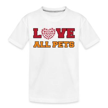 J’aime les animaux de compagnie Déclaration de cœur Animaux de compagnie - T-shirt bio Premium Enfant - blanc - Devant