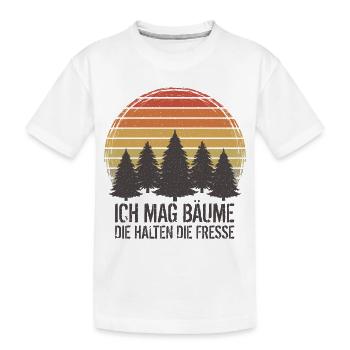Ich mag Bäume Die halten die Fresse - Kinder Premium Bio T-Shirt - Weiß - Vorne