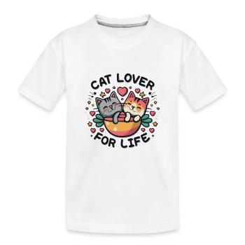 Cat lover for life - Kinder Premium Bio T-Shirt - Weiß - Vorne