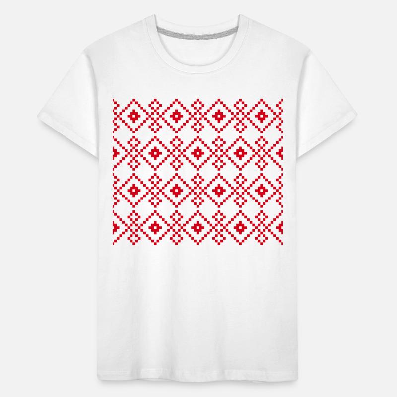 Weihnachtlicher einfarbiger Pullover (rot) Kinder Premium Bio T-Shirt
