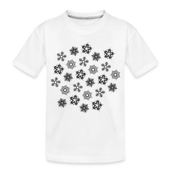 Schneeflocken Schnee Muster Schneekristalle Winter - Kinder Premium Bio T-Shirt - Weiß - Vorne