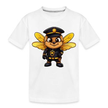 Polizei Biene - Kinder Premium Bio T-Shirt - Weiß - Vorne