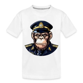 Policier chimpanzé - T-shirt bio Premium Enfant - blanc - Devant