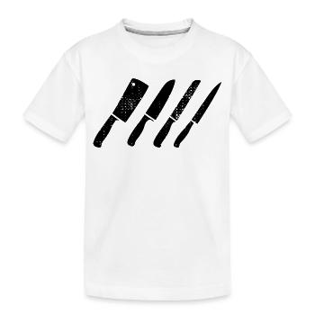 Messerset Skizze - Kinder Premium Bio T-Shirt - Weiß - Vorne