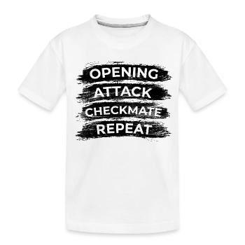 Coup d’ouverture, Échec et mat, Répétition - T-shirt bio Premium Enfant - blanc - Devant