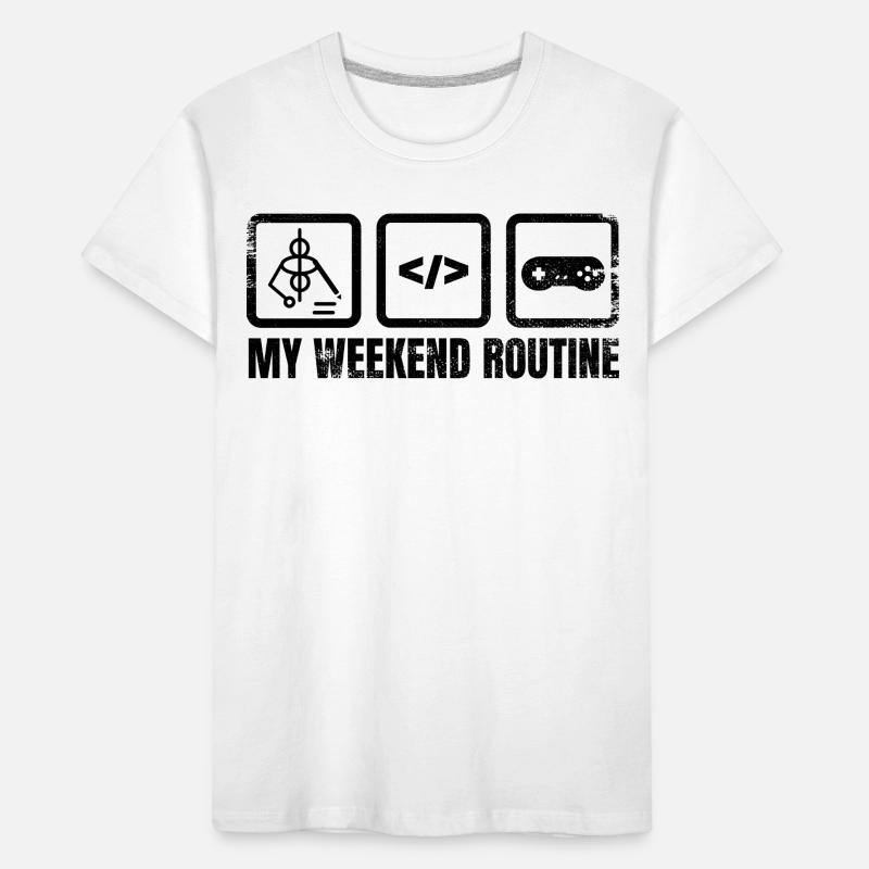Game Designer Wochenendroutine Kinder Premium Bio T-Shirt
