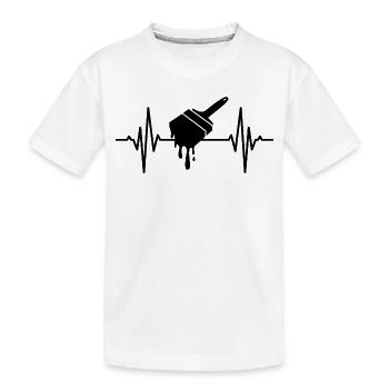 Malerpinsel Herzklopfen - Kinder Premium Bio T-Shirt - Weiß - Vorne