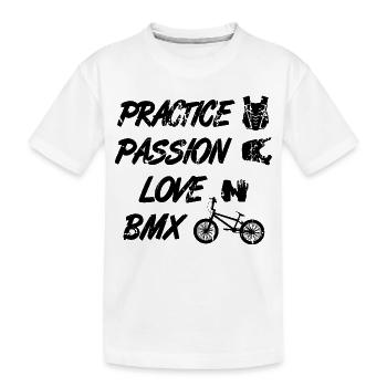 Passion Love BMX - Kinder Premium Bio T-Shirt - Weiß - Vorne
