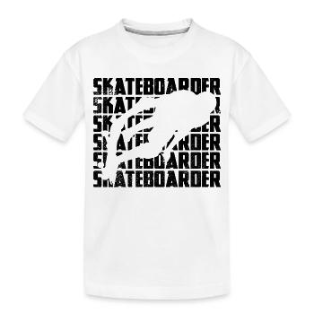 Skateboarder - Kinder Premium Bio T-Shirt - Weiß - Vorne