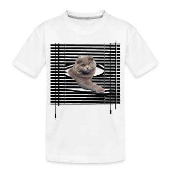Meine Katze flieht - Kinder Premium Bio T-Shirt - Weiß - Vorne