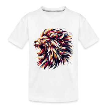 Lion Roars Geometric Gift - Kids' Premium Organic T-Shirt - white - Front