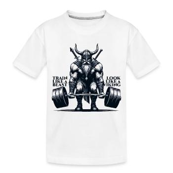 Cadeau de soulevé de terre Viking - T-shirt bio Premium Enfant - blanc - Devant