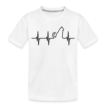 Katzen Kardiogramm - Kinder Premium Bio T-Shirt - Weiß - Vorne
