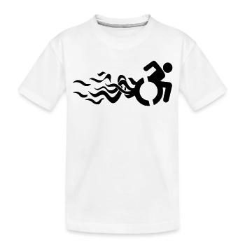 Flammendes Rollstuhlsymbol * - Kinder Premium Bio T-Shirt - Weiß - Vorne