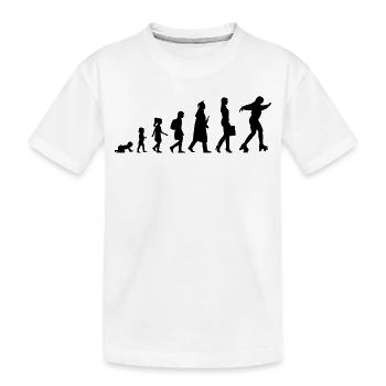 Entwicklung des Rollschuhlaufs - Kinder Premium Bio T-Shirt - Weiß - Vorne