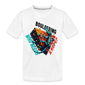 Bouldern Gecko Seil? Geschenk - Kinder Premium Bio T-Shirt - Weiß - Vorne