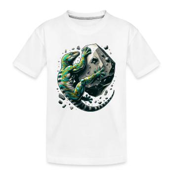 Bouldering Gecko Muscles cadeau - T-shirt bio Premium Enfant - blanc - Devant