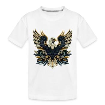 Königliche Adlerflügel Besticktes T-Shirt - Kinder Premium Bio T-Shirt - Weiß - Vorne