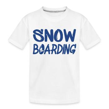 snowboarding boarden - Kinder Premium Bio T-Shirt - Weiß - Vorne
