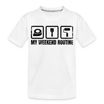 Routine du week-end du peintre - T-shirt bio Premium Enfant - blanc - Devant