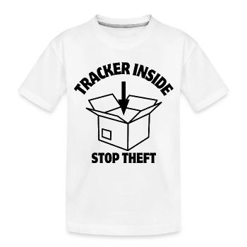 Sicherheit, Paketschloss, Inside Tracker - Kinder Premium Bio T-Shirt - Weiß - Vorne