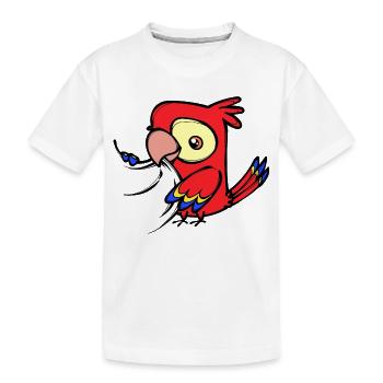 Parrot, Bird, Zoo, Animal, Bird Lover, Pet - Kids' Premium Organic T-Shirt - white - Front
