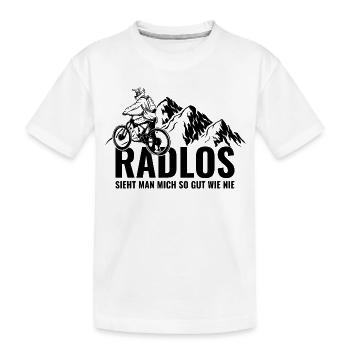 Mountainbike Radlos sieht man mich so gut wie nie  - Kinder Premium Bio T-Shirt - Weiß - Vorne