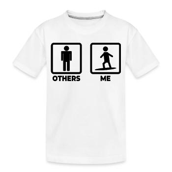 Wellenreiter Strichmännchen - Kinder Premium Bio T-Shirt - Weiß - Vorne