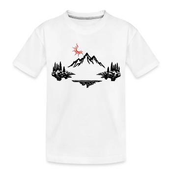 Black Mountain Landscape - Kids' Premium Organic T-Shirt - white - Front