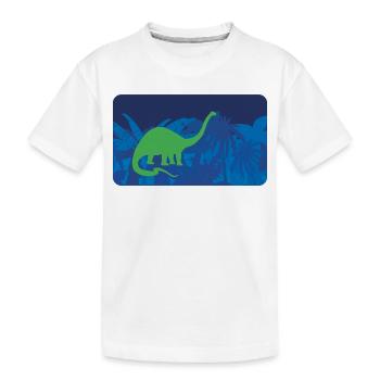 Urwald Dinos Langhals - blau - Kinder Premium Bio T-Shirt - Weiß - Vorne