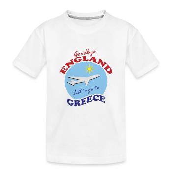 Greece Farewell Airplane Travel Design - Kids' Premium Organic T-Shirt - white - Front